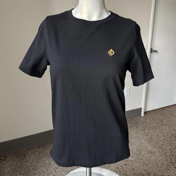 POLO RALPH LAUREN Black Women's Crew Neck Jersey T-Shirt Small S - Picture 1 of 5